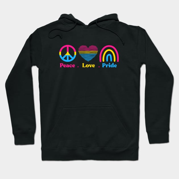 Pansexual Peace Love Pride Hoodie by Pridish